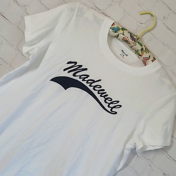 Madewell Casual Cotton Logo Spellout Tee Tshirt Loose Fit Womens Size Medium - Picture 8 of 14